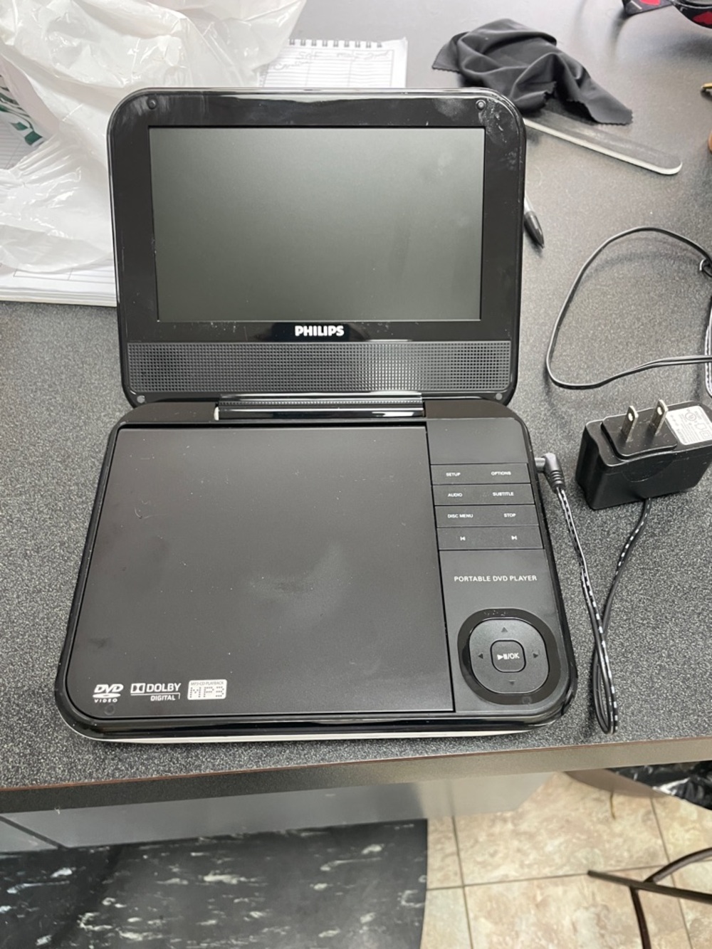 Philips Black Portable DVD Player with Built-In Screen